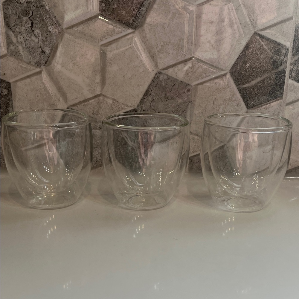 Double-Walled Glass Bodum Espresso Coffee Cups - Set of 3